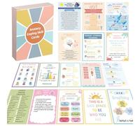 Affrolling 72 Pcs Anxiety Coping Skill Cards 4.7 x 3.7 Inches Social Anxiety Relief & Self Care Flashcard with Color Packaging Box Coping Strategy Therapy Cards for Family University and Office