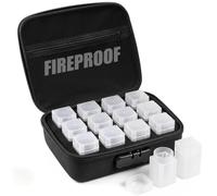 Affrolling Fireproof and Waterproof Coin Storage Box with Lock, 12 Pcs Square Coin Tubes for Silver Eagle with Foam Slots and Mesh Pocket for Collectors