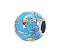 Afg Genuine Sterling Silver S925 Charm Bead Travel World Ship Airplane Charms Fit for Pandora Bracelets