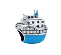 Afg Genuine Sterling Silver S925 Charm Bead Travel World Ship Airplane Charms Fit for Pandora Bracelets