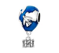 Afg Genuine Sterling Silver S925 Charm Bead Travel World Ship Airplane Charms Fit for Pandora Bracelets