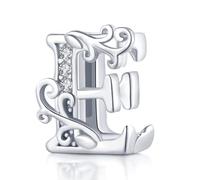 Afg Letter Clip Charm Sterling Silver 925 Fit for Pandora Reflexions Mesh Bracelet Alphabet Initial Charms Jewelry Gifts for Women Girl With Free Black Pouch (E)