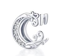 Afg Letter Clip Charm Sterling Silver 925 Fit for Pandora Reflexions Mesh Bracelet Alphabet Initial Charms Jewelry Gifts for Women Girl With Free Black Pouch (C)