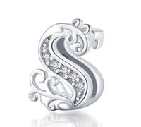 Afg Letter Clip Charm Sterling Silver 925 Fit for Pandora Reflexions Mesh Bracelet Alphabet Initial Charms Jewelry Gifts for Women Girl With Free Black Pouch (S)