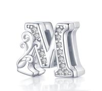 Afg Letter Clip Charm Sterling Silver 925 Fit for Pandora Reflexions Mesh Bracelet Alphabet Initial Charms Jewelry Gifts for Women Girl With Free Black Pouch (M)