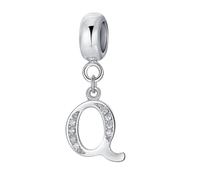 Afg S925 Letter Bead Pendant Charm Fit For European Bracelet, Alphabet Q