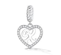 Afg S925 Letter Heart Pendant Charm Fit For European Bracelet, Alphabet X