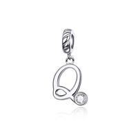 Afg S925 Letter Pendant Charm Fit For European Bracelet, Alphabet Q