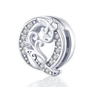 Afg Sterling Silver 925 Letter Clip Charm, Alphabet Q