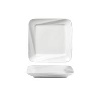 AFGFGHES Dinner Plates 7.5-inch Ceramic White Square Creative Corner Tableware Home Kitchen Appetizer Restaurant Dessert Cake Plate Dinner Set(8.5 in)