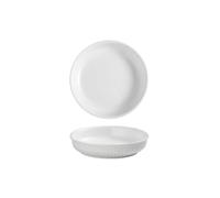 AFGFGHES Dinner Plates 8-inch Pure White Embossed Ceramic Tableware Chinese Home Appetizer Deep Soup Plate Round Kitchen Dinner Suitable for Restaurant Cafe Service Dinner Set(10 in)