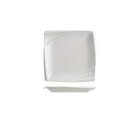 AFGFGHES Dinner Plates Creative Pure White Ceramic Western Food Flat Plate Steak Dessert Snack Square Cake Home Hotel Service Tableware Dinner Set(8 in)