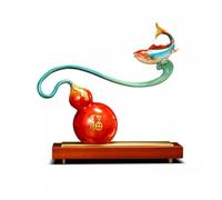 AFGFGHES Statue Home Entryway Table Gourd Decorative Ornament Bookshelf Antique Craft Brass Figurine