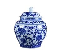 AFGFGHES Tea Caddy Blue And White Porcelain Tea Cans Ceramic Large Storage Jars Sealed Jars Pu'er Tea Retro Ornaments Kitchen Tea Canisters(B)