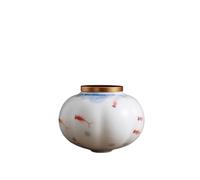 AFGFGHES Tea Caddy Ceramic Container Storage Jar White Hand Painted Tea Can Ceramic Household Sealed Jar Kitchen Canisters Kitchen Tea Canisters(C)