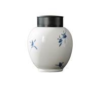 AFGFGHES Tea Caddy Pure Hand-painted Small Round Tea Cans Ceramic Sealed Cans Household Double-layer Storage Tea Cans Small Capacity Cans Kitchen Tea Canisters