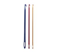 Afghan Aluminium Crochet Hook Knitting Needle Hand Knit Tool with Threading Hole Crochet Hook Set Ergonomic