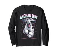 Afghan Boy Cute Cartoon Dog Owners Animal Fans Afghan Hound Long Sleeve T-Shirt