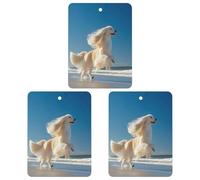 Afghan Dog Beach Car Air Freshener 3-pack Aromatherapy Tablets Hanging Scented Cards for Rooms Bathrooms Wardrobe Square