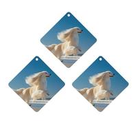 Afghan Dog Beach Car Air Freshener 3-pack Aromatherapy Tablets Hanging Scented Cards for Rooms Bathrooms Wardrobe Rhombus