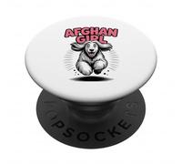 Afghan Girl Cute Cartoon Dog Owners Animal Fans Afghan Hound PopSockets Adhesive PopGrip