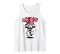 Afghan Girl Cute Cartoon Dog Owners Animal Fans Afghan Hound Tank Top