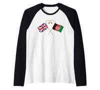Afghan Heritage UK Afghan British Afghanistan Flag Raglan Baseball Tee