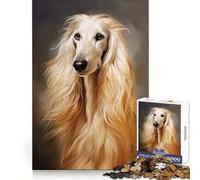 Afghan Hound 1000 Piece Jigsaws for Adults Puzzle DownTime Game Decompress Fun Challenge Fine Art (38x52cm)