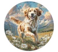 Afghan Hound 1000 Piece Round Jigsaw Art for Adults & Kids Adults And Kids Challenging Game Creative for Travel Gifts,Present 1000pcs (67.5x67.5cm)