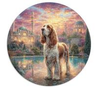 Afghan Hound 1000 Piece Round Jigsaw Challenging & Educational Adults Kids Amily Game Creative for Travel Gifts,Present 1000pcs (67.5x67.5cm)