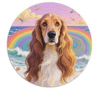 Afghan Hound 1000 Piece Round Puzzle For Adults And Kids Cute Dog Puzzles Creative Unique Challenge Games Stress Reliever Difficult Challenge 1000pcs (67.5x67.5cm)