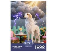 Afghan Hound 1000 Pieces Jigsaw Puzzles Cute Pets Jigsaw Puzzles for Kids Staycation Kill Time Home Decoration Puzzle Gifts for Women Age 14+ ForAdults 70x50cm/1000pcs
