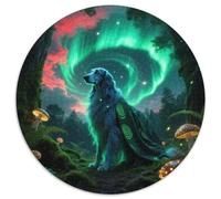 Afghan Hound 1000 Pieces Jigsaws Stress Reliever Difficult Challenge for Adults & Kids Unique Challenge Games Cute Pets Round Puzzles Home Decor Gifts (67.5x67.5cm)