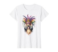 Afghan Hound Dog Mardi Gras Value Graphic T-Shirt, Women, White, L