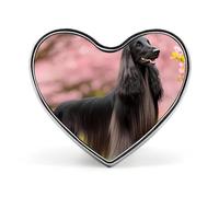 Afghan Hound Dog Metal Badge Pins Heart Brooches | Lapel Pins for Shirt Backpack Jacket Hat Coat Bag Clothing Jewelry Accessories Gifts for Women Men