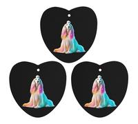 Afghan Hound Dog with Rainbow Hair Car Air Freshener 3-pack Aromatherapy Tablets Hanging Scented Cards for Rooms Bathrooms Wardrobe Love form