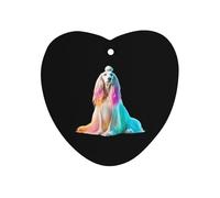 Afghan Hound Dog with Rainbow Hair Car Air Freshener Aromatherapy Tablets Hanging Scented Cards for Rooms Bathrooms Wardrobe Love form