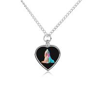 Afghan Hound Dog with Rainbow Hair Pet Ashes Necklace Heart Silver Classic Pet Pendant Memorials Funerary for Dog Cat Lover