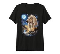Afghan Hound Howling at The Moon Vintage Dog Art Premium T-Shirt