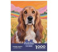 Afghan Hound Puzzles 1000 Pieces for Adults Educational Games Cute Dog Challenging Puzzles Fun Present & Activity for Home38x26cm/1000pcs