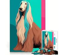 Afghan Hound Wpap Jigsaw Puzzles for Teenagers 1000 Pieces Home Fun Sharp Cut Family Fun Thoughtful Gift (38x26cm)