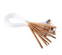 Afghan Tunisian Crochet Hooks Set, 12pcs Carbonized Bamboo Needle for Carpet Knitting