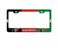 Afghanistan Black Red Green Flag License Plate Frame National Emblem Map Stickers for Car Puzzle Stainless Steel Label