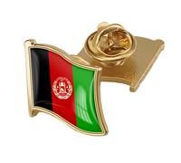 Afghanistan Flag Brooches - Ethnic Style Hip Hop Flag Shape Badge Pin,Vintage Brooch For Women Men Charm Jewelry Patriot Clothing Bag Accessories