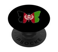 Afghanistan Flag Butterfly Design PopSockets Adhesive PopGrip