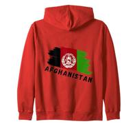 Afghanistan Flag Grunge Style Emblem Zip Hoodie