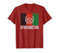 Afghanistan Flag Kabul T-Shirt, Men, Cranberry Red, Small