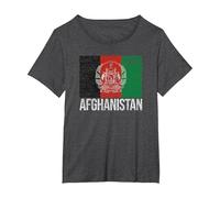 Afghanistan Flag Kabul T-Shirt, Women's Plus, Dark Heather Grey, 6X
