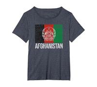 Afghanistan Flag Kabul T-Shirt, Women's Plus, Heather Blue, 5X