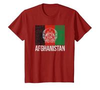 Afghanistan Flag Kabul T-Shirt, Youth, Cranberry Red, Small